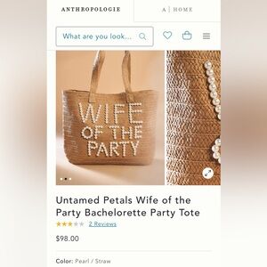 Untamed Petals 'Wife of the Party' Tote